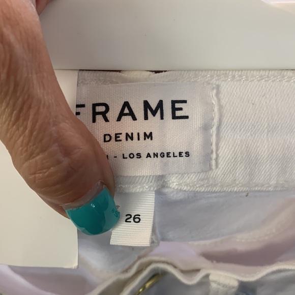 Frame NWT Azure Le Skinny De Jeanne white Skinny Jeans Embroidered leg size 26 - Picture 10 of 10